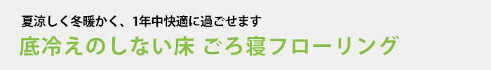 底冷えのしない床 ごろ寝フローリング